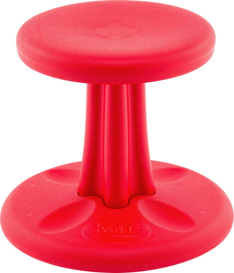 KORE DESIGN LLC KORE Design Wobble Stool Chair, Girls + Boys Kid Desk Stools, Ergonomic Small Office Chairs, Flexible Seating for Active Kids, ADD/ADHD, Classroom, School, Home, Preschool (12in), Age 4-5 yrs, Red - Image 1